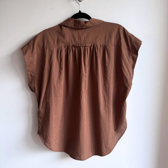 SzM Citizens of Humanity Cap-Sleeve Blouse in Mocha Mousse - RUNS LARGE - Picture 5 of 12